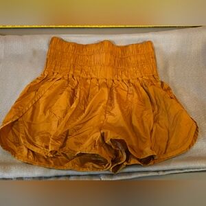 FP Movement Free People The Way Home Shorts Womens Sz SP Gold High Rise Lined